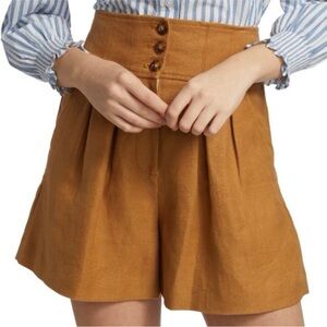 NWT Veronica Beard High Waist Linen Shorts